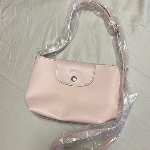 Longchamp Pink Crossbody Bag with Leather Texture